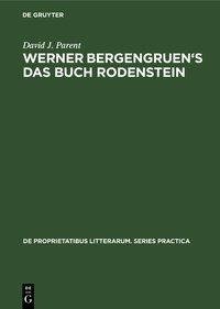 Werner Bergengruen's Das Buch Rodenstein