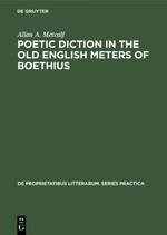 Poetic diction in the Old English meters of Boethius