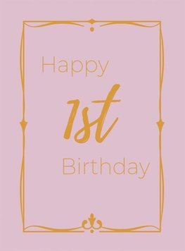 Happy 1st Birthday Guest Book (Hardcover)