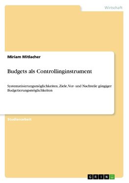 Budgets als Controllinginstrument