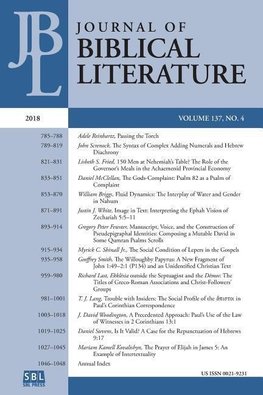 Journal of Biblical Literature 137.4 (2018)