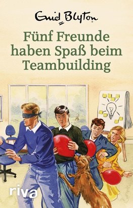 Fünf Freunde haben Spaß beim Teambuilding