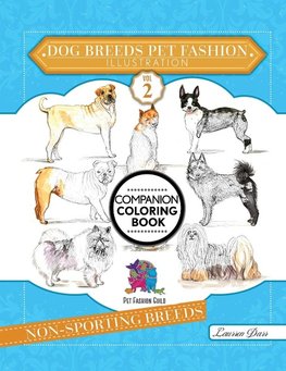 Dog Breeds Pet Fashion Illustration Encyclopedia Coloring Companion Book