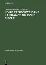 Livre et société dans la France du XVIIIe siècle