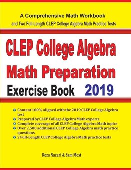 CLEP College Algebra Math Preparation Exercise Book