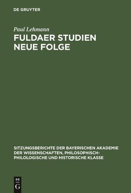 Fuldaer Studien Neue Folge