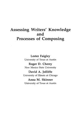 Assessing Writers' Knowledge and Processes of Composing