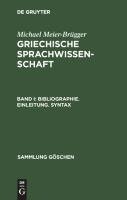 Bibliographie. Einleitung. Syntax