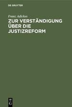 Zur Verständigung über die Justizreform