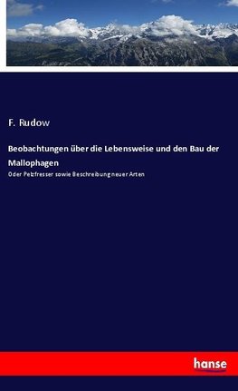 Beobachtungen über die Lebensweise und den Bau der Mallophagen