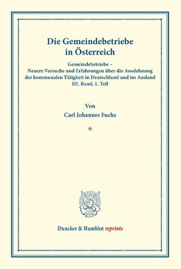 Die Gemeindebetriebe in Österreich.