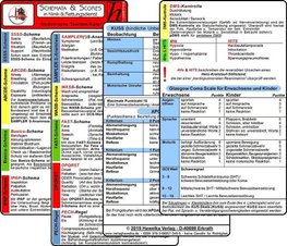 Schemata & Scores in Klinik & Rettungsdienst (2 Karten Set) - SSSS-Schema, ABCDE-Schema, Basics-Schema, IPAP-Schema, SAMPLER(!)S, WASB, FAST, OPQRST, PECH-Regel, DMS, 4Hs, HITS, GCS, KUSS, APGAR