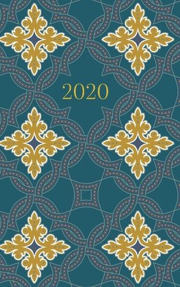 2020 Planner . Diary . Journal . Week per spread . Teal Tiles