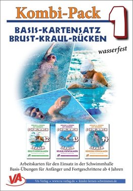 Basis-Kartensatz Brust-Kraul-Rücken, wasserfest