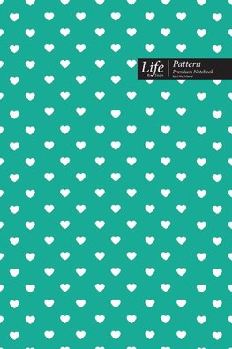 Hearts Pattern Composition Notebook, Dotted Lines, Wide Ruled Medium Size 6 x 9 Inch (A5), 144 Sheets Royal Cover