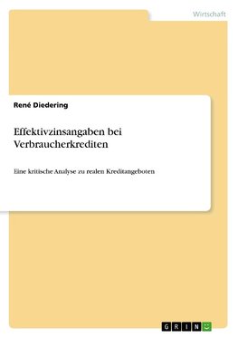 Effektivzinsangaben bei Verbraucherkrediten