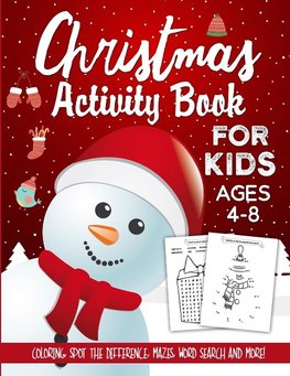 Christmas Activity Book For Kids Ages 4-8