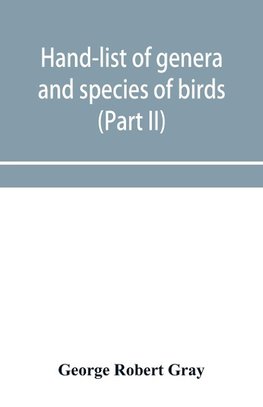 Hand-list of genera and species of birds