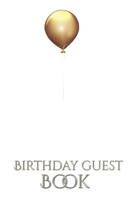 Gold Ballon  Stylish  Birthday Guest Book