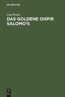 Das Goldene Ohpir Salomo's