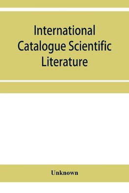 International Catalogue Scientific Literature