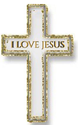 I love jesus  gold glitter cross blank journal