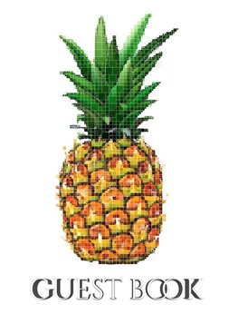 pineapple mosaic  international hospitality blank guest book