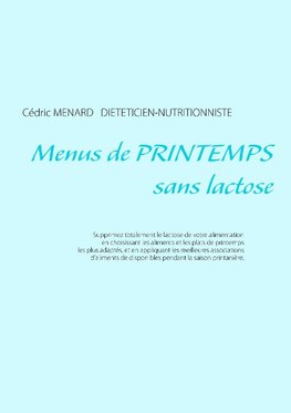 Menus de printemps sans lactose