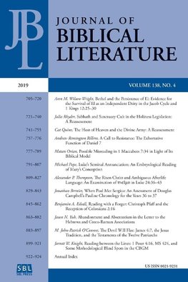 Journal of Biblical Literature 138.4 (2019)