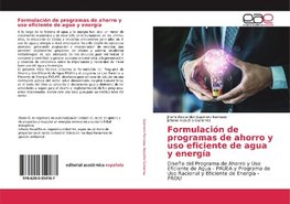 Formulación de programas de ahorro y uso eficiente de agua y energía