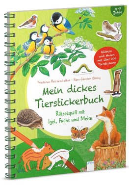 Mein dickes Tierstickerbuch. Rätselspaß mit Igel, Fuchs und Meise