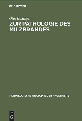 Zur Pathologie des Milzbrandes