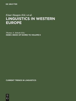 Linguistics in Western Europe, Index, Index of names to volume 9