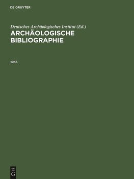 Archäologische Bibliographie, Archäologische Bibliographie (1965)