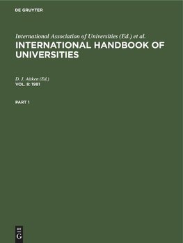 International Handbook of Universities, Vol. 8, International Handbook of Universities (1981)