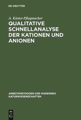 Qualitative Schnellanalyse der Kationen und Anionen