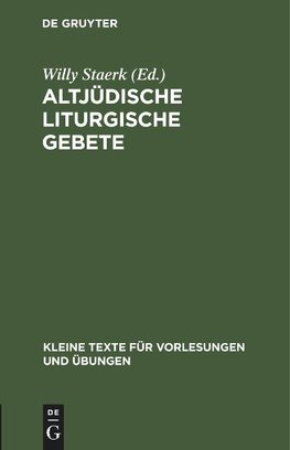 Altjüdische liturgische Gebete