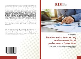 Relation entre le reporting environnemental et performance financières