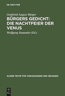 Bürgers Gedicht: Die Nachtfeier der Venus