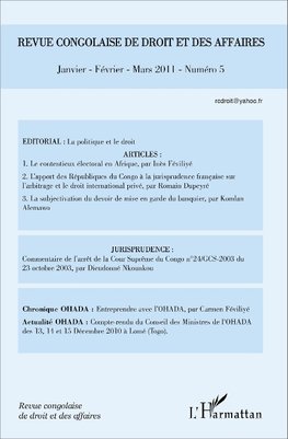 Revue congolaise de droit des affaires N° 5