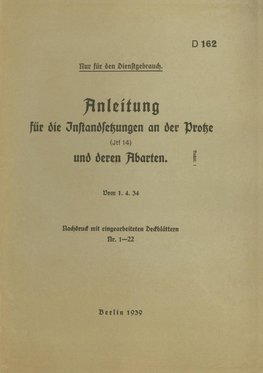 D 162 Anleitung für die Instandsetzungen an der Protze