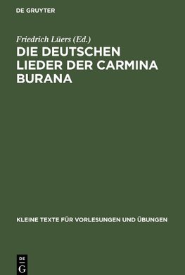 Die deutschen Lieder der Carmina Burana