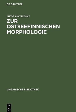 Zur ostseefinnischen Morphologie