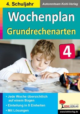 Wochenplan Grundrechenarten / Klasse 4