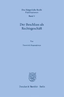 Der Beschluss als Rechtsgeschäft.