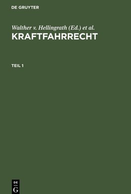 Kraftfahrrecht, Teil 1, Kraftfahrrecht Teil 1