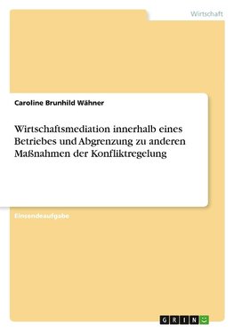 Wirtschaftsmediation innerhalb eines Betriebes und Abgrenzung zu anderen Maßnahmen der Konfliktregelung