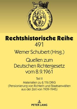 Quellen zum Deutschen Richtergesetz vom 8.9.1961