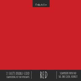 Red Scrapbook Paper Pad 8x8 Decorative Scrapbooking Kit Collection for Cardmaking Gifts, DIY Crafts, Creative Projects, Solid Color Designer Paper