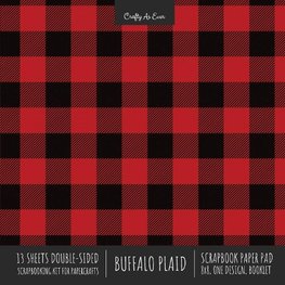 Buffalo Plaid Scrapbook Paper Pad 8x8 Decorative Scrapbooking Kit for Cardmaking Gifts, DIY Crafts, Printmaking, Papercrafts, Red & Black Check Designer Paper